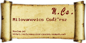 Milovanovics Csörsz névjegykártya